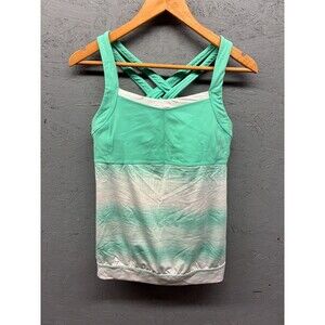 Athleta Women’s Tank Top Medium Green‎ Ombre Strappy Yoga Athletic